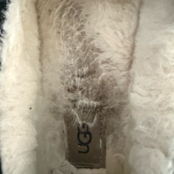 UGG Black Suede Shoes with Cream Shearling - Picture 9 of 10